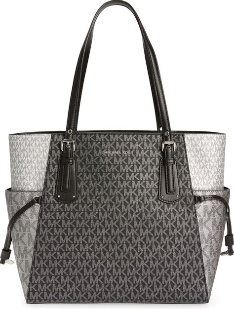 michael kors voyager east west crossgrain leather tote green|logo voyager east west tote.